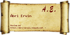 Ábri Ervin névjegykártya