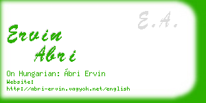 ervin abri business card