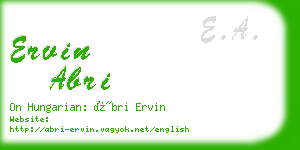 ervin abri business card